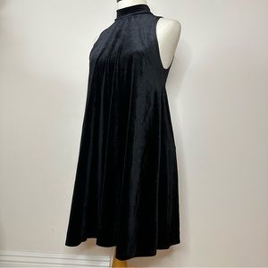 Velvet high neck skater dress
